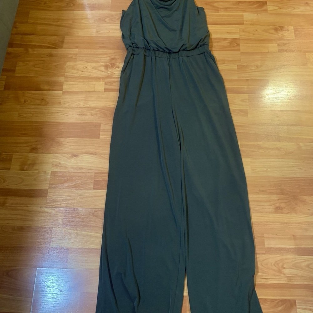 Wide Leg Jumpsuit Olive Green